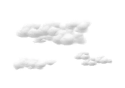 Realistic cloud vectors isolated on white background ep139 Stock Illustration