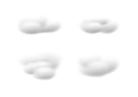 Realistic cloud vectors isolated on white background ep145 Stock Illustration