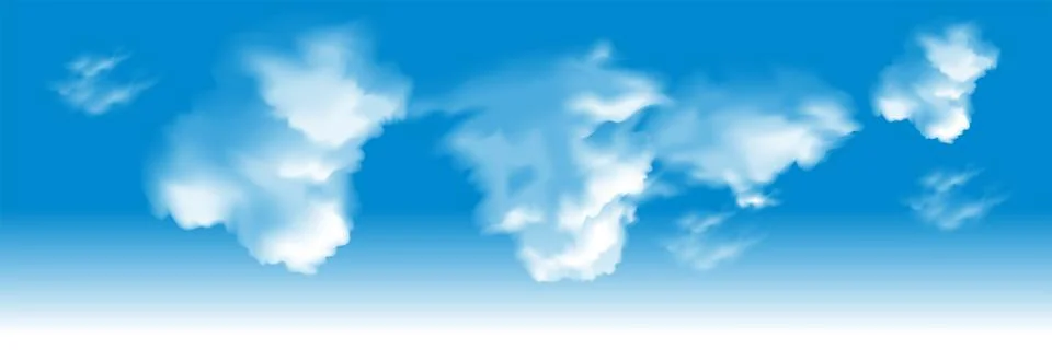 Realistic cloudon blue sky - editable vector illustration-eps Illustrazione stock