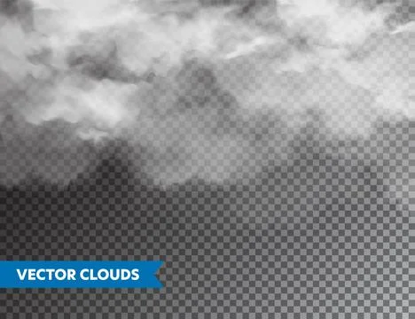 Realistic Clouds. Isolated Cloud on Transparent Background. Sky Panorama. Vector Stock Illustration
