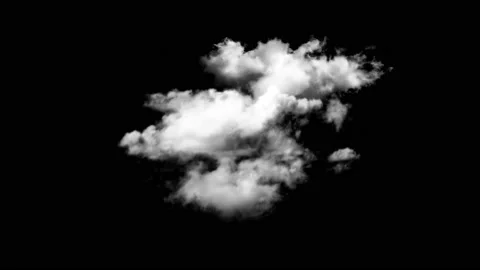 Realistic clouds moving fast on black screen, Open sky clouds animation Video stock 228456413