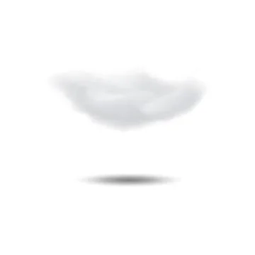 Realistic clouds with a shadow. Vector elements isolated on white background Illustrazione stock