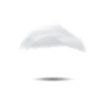 Realistic clouds with a shadow. Vector elements isolated on white background Illustrazione stock