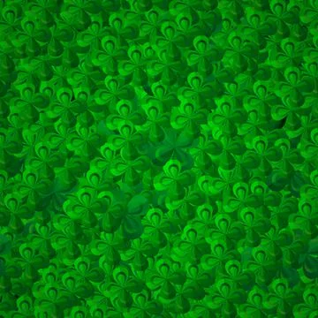 Realistic Clover leaves seamless vector pattern. St. Patrick s Day background Illustrazione stock