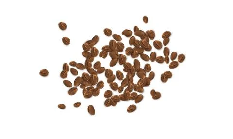 Realistic coffee beans, vector illustration 库存插图