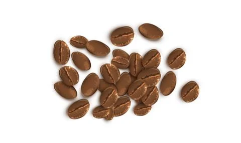 Realistic coffee beans, vector illustration Illustrazione stock