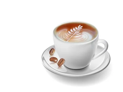 Realistic coffee cup of vector art. Stock Illustration