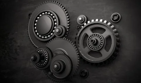 Realistic of the cogwheels 库存插图