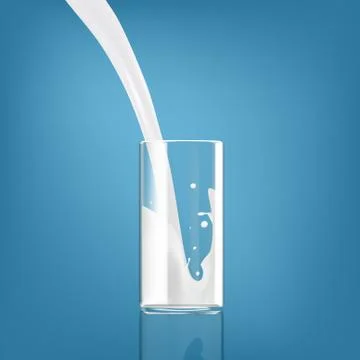 Realistic Cold Milk Splash In Transparent Glass Stock Illustration
