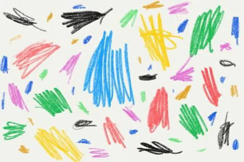 Realistic Colored Dry Paint Scribble Pattern Stock Illustration