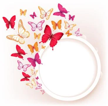 Realistic Colorful Butterflies for Spring Elements Stock Illustration