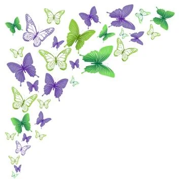 Realistic Colorful Butterflies for Spring Elements Stock Illustration