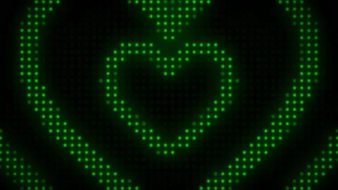 Realistic colorful light heart shape on black background.  Stock Footage 157094145