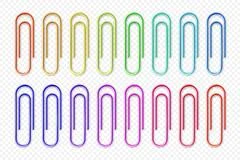 Realistic tilted metal paper clip. Page holder, binder. Vector