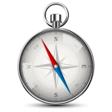 Realistic Compass Isolated On White. Stock Illustration