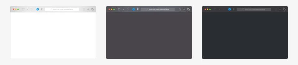 Realistic computer browser or laptop window mockup set. イラスト素材