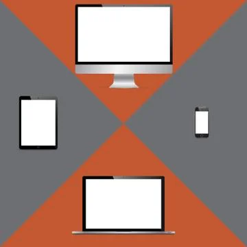 Realistic Computer Corners Stock Illustration