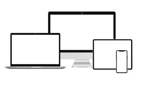 Realistic computer digital devices Stock Illustration