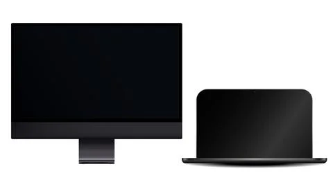 Realistic computer display. Screen computer monitor. Screen vector mockup Illustrazione stock