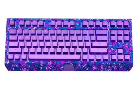 Realistic computer keyboard with seamless wavy pattern isolated on white Stock Illustration