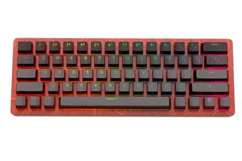 Realistic computer keyboard with seamless wavy pattern isolated on white Stock Illustration