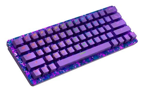Realistic computer keyboard with seamless wavy pattern isolated on white Stock Illustration