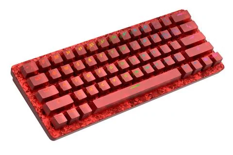 Realistic computer keyboard with seamless wavy pattern isolated on white Stock Illustration