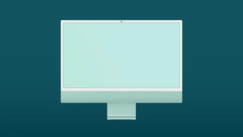 Realistic computer screen mockup. Computer display isolated. Screen vector Stock Illustration