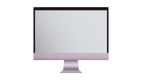 Realistic computer screen mockup. Computer display isolated. Screen with black Stock Illustration