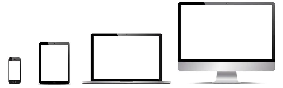 Realistic Computer Selection Stock Illustration