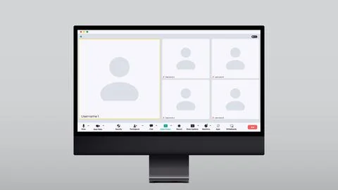 Realistic computer video for site design. Template mockup. Illustrazione stock