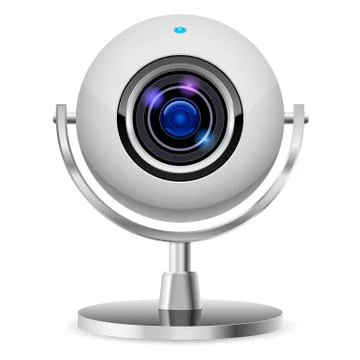 Realistic computer web cam. Illustration on white background Illustrazione stock