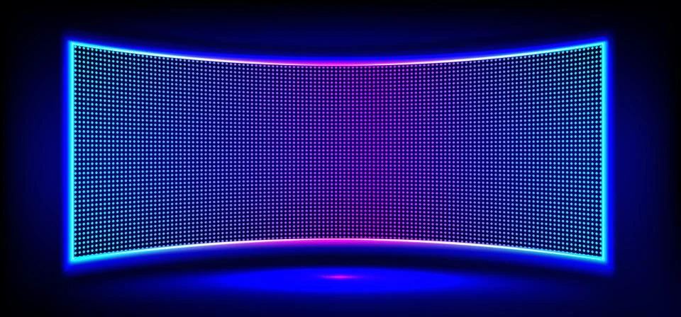 Realistic concave LED screen on wall or stage イラスト素材