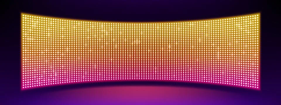 Realistic concave LED screen on wall or stage 스톡 일러스트