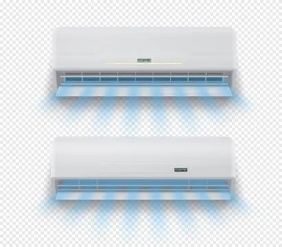 Realistic conditioner split unit cold air flow Stock Illustration