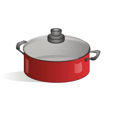 Realistic Cooking Pan Vector Illustration Stock Illustration