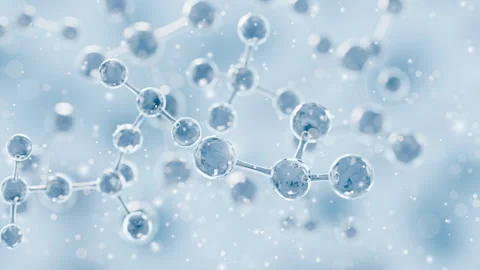 Realistic cool molecule structure. 3d animation. Stock Footage 325653243