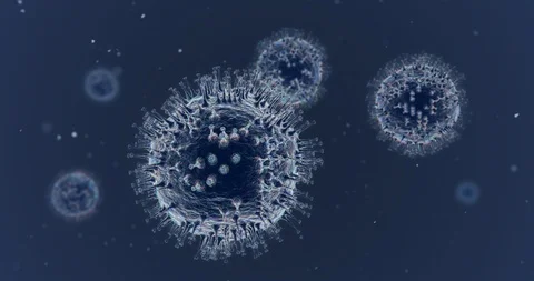 Realistic Corona Virus Floating Animation in 4K Stock Footage