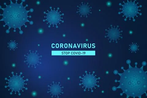 Realistic coronavirus background with floating virus Stock Illustration