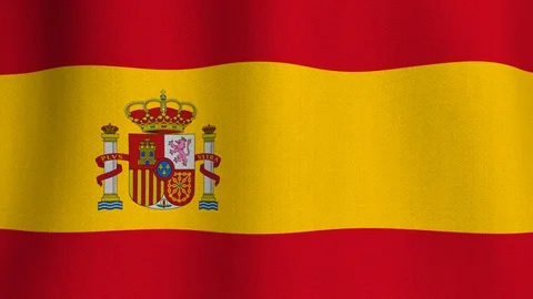 Realistic cotton flag of Spain as a background Video stock 115884353