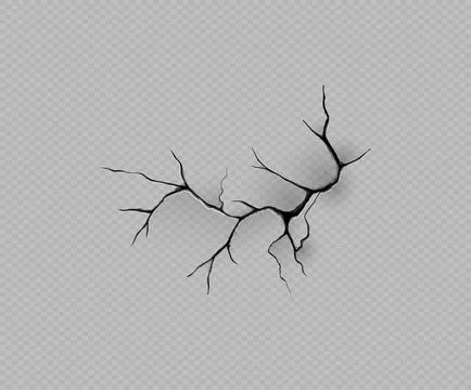 Realistic Crack, Overlay Effect, Vector Illustration. Stock Illustration