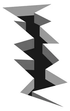 Realistic crack. Surface split. Wrecking ground earthquake Stock Illustration