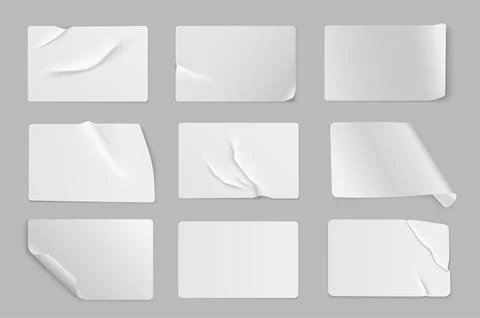 Realistic Crumpled Sticker Illustrazione stock