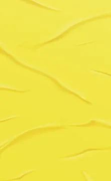 Realistic crumpled yellow background texture, folds - Vector Stock Illustration