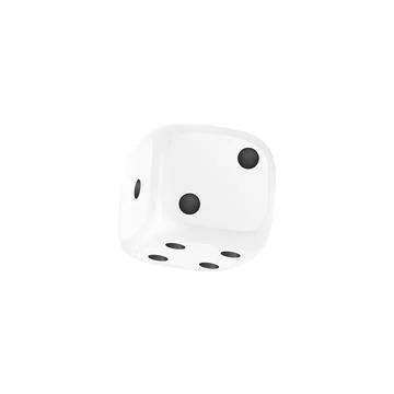 Realistic cube dice with numbers of black round dots, isometric view Stock Illustration