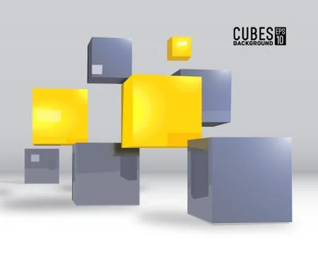 Realistic cubes background concept. Vector illustration Stock Illustration