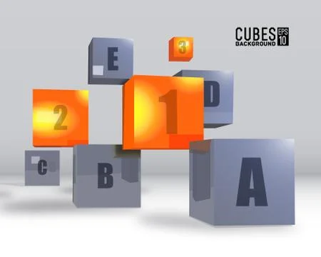 Realistic cubes background concept. Vector illustration Stock Illustration