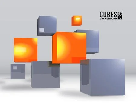 Realistic cubes background concept. Vector illustration Stock Illustration