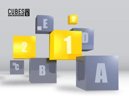 Realistic cubes background concept. Vector illustration Stock Illustration