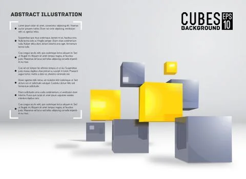 Realistic cubes background concept. Vector illustration Stock Illustration